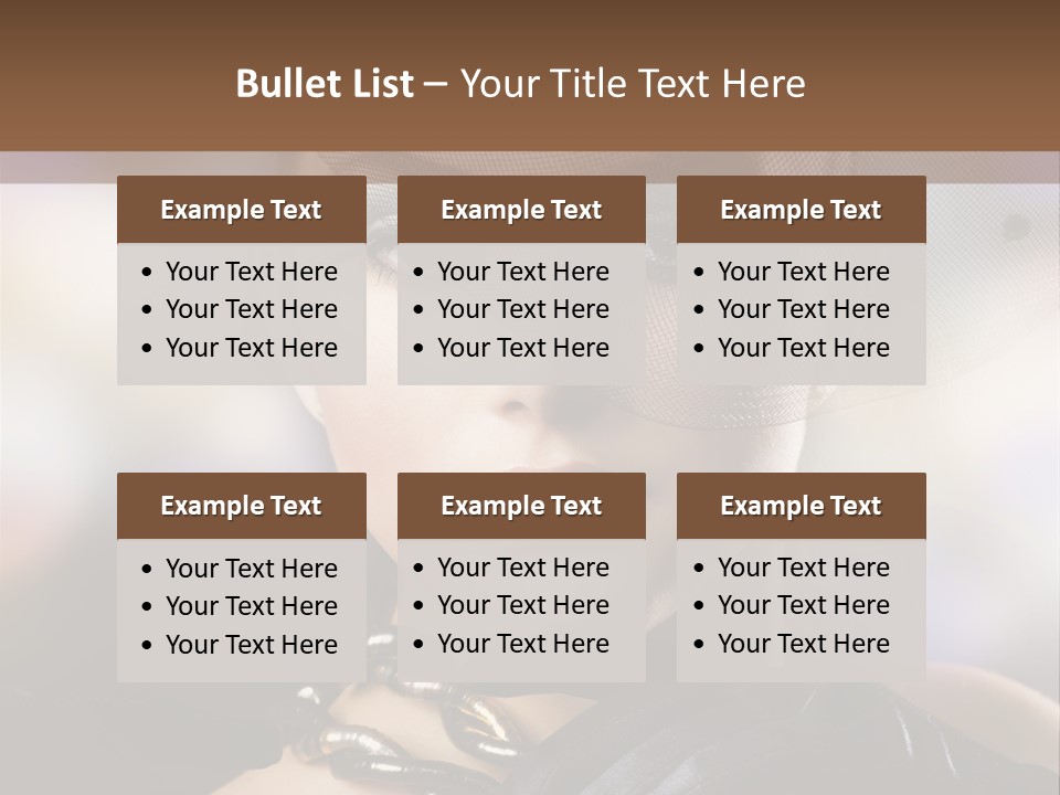 Bokeh Brunette Beautiful PowerPoint Template