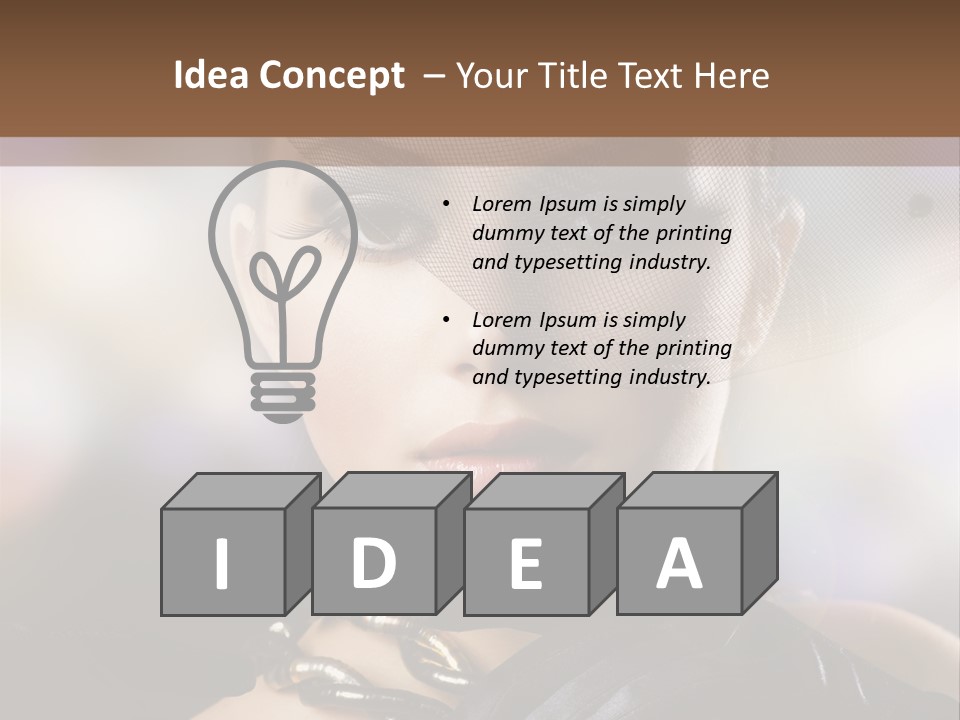 Bokeh Brunette Beautiful PowerPoint Template