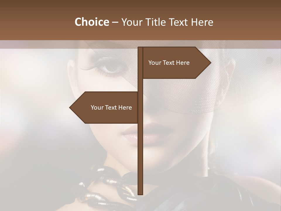 Bokeh Brunette Beautiful PowerPoint Template