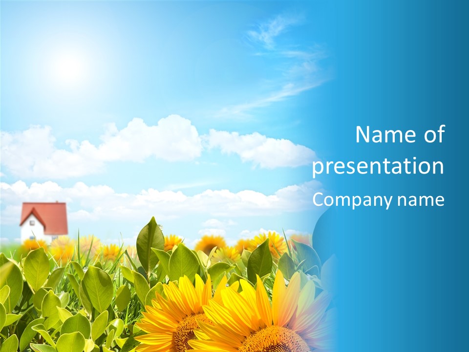 Meadow Agriculture Blue PowerPoint Template