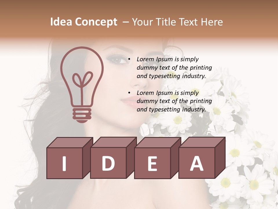 Hair Long Hair White Background PowerPoint Template