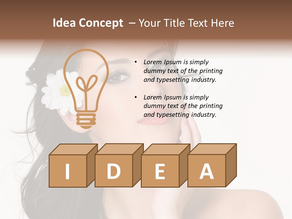 Female Beauty Isolated PowerPoint Template