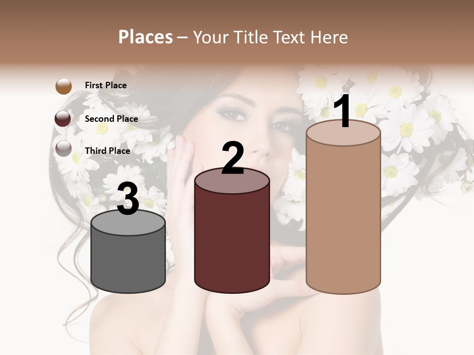 Chamomile Glamour Brown Hair PowerPoint Template