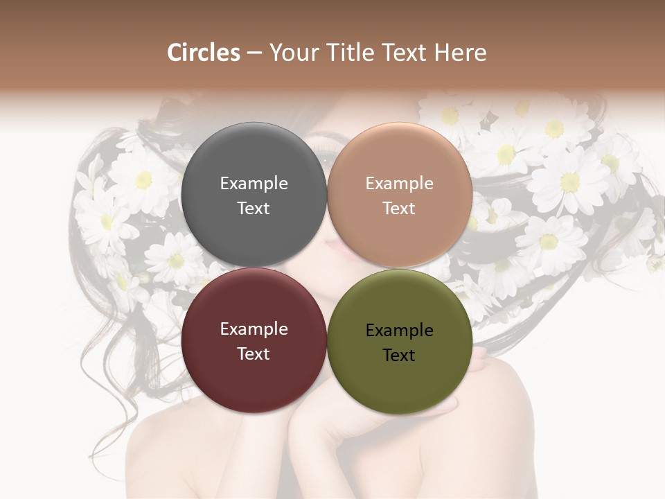 Chamomile Glamour Brown Hair PowerPoint Template