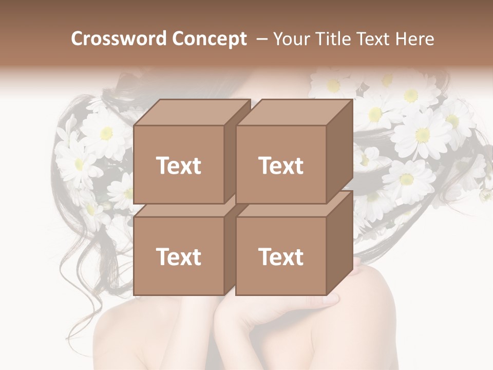 Chamomile Glamour Brown Hair PowerPoint Template