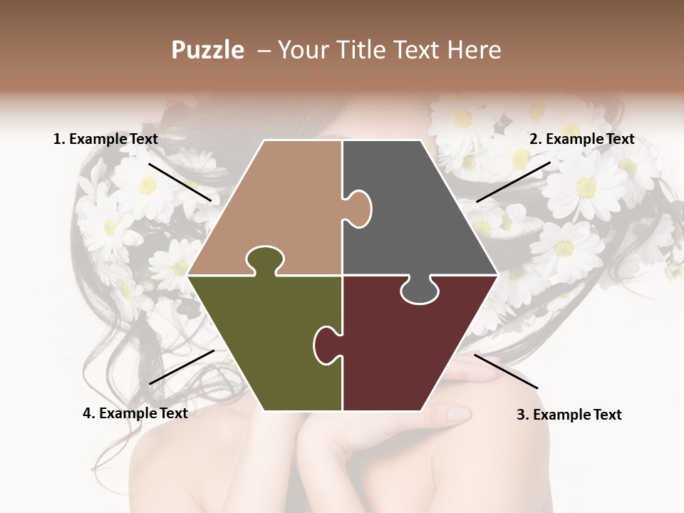 Chamomile Glamour Brown Hair PowerPoint Template