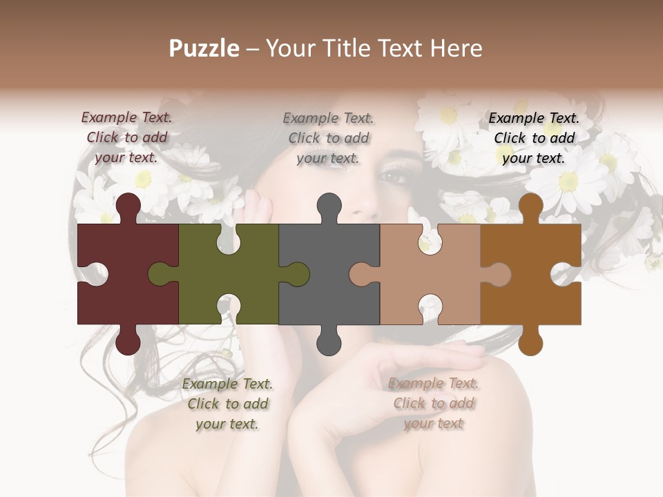 Chamomile Glamour Brown Hair PowerPoint Template