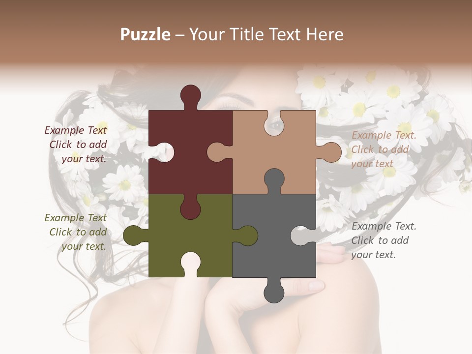 Chamomile Glamour Brown Hair PowerPoint Template