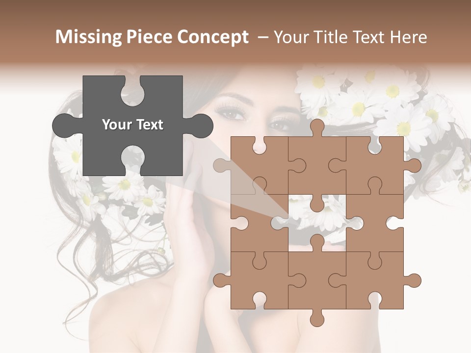 Chamomile Glamour Brown Hair PowerPoint Template