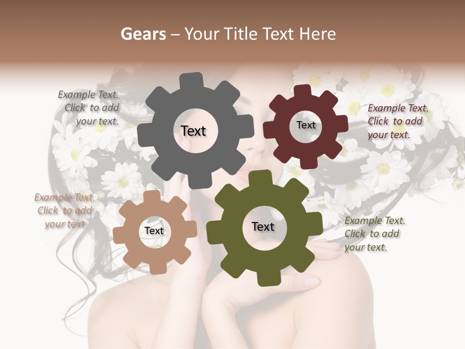 Chamomile Glamour Brown Hair PowerPoint Template