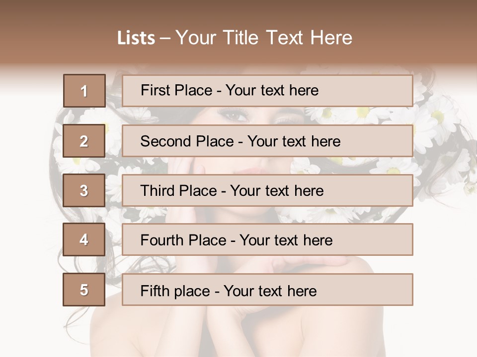 Chamomile Glamour Brown Hair PowerPoint Template