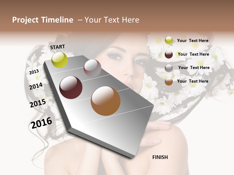 Chamomile Glamour Brown Hair PowerPoint Template