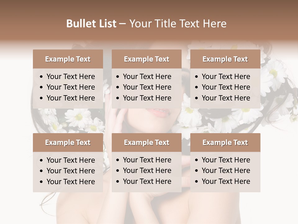 Chamomile Glamour Brown Hair PowerPoint Template
