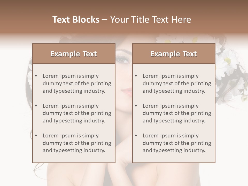 Chamomile Glamour Brown Hair PowerPoint Template