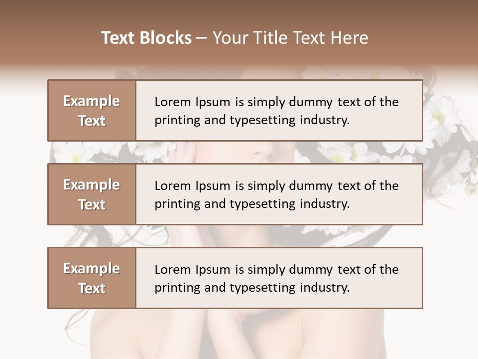 Chamomile Glamour Brown Hair PowerPoint Template