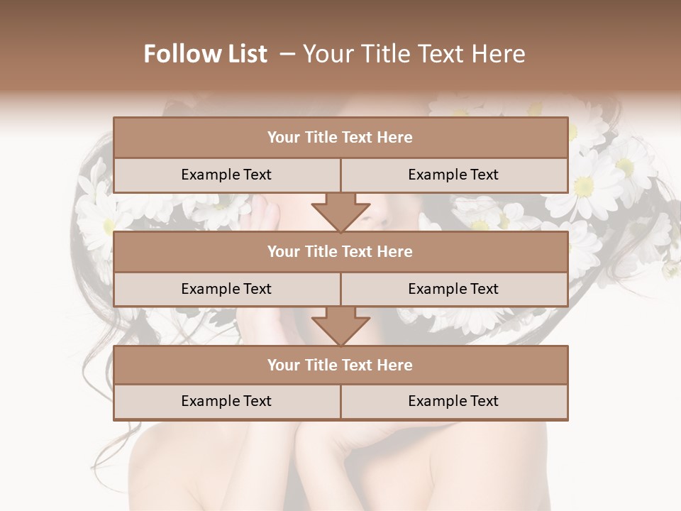 Chamomile Glamour Brown Hair PowerPoint Template