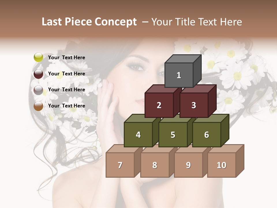 Chamomile Glamour Brown Hair PowerPoint Template