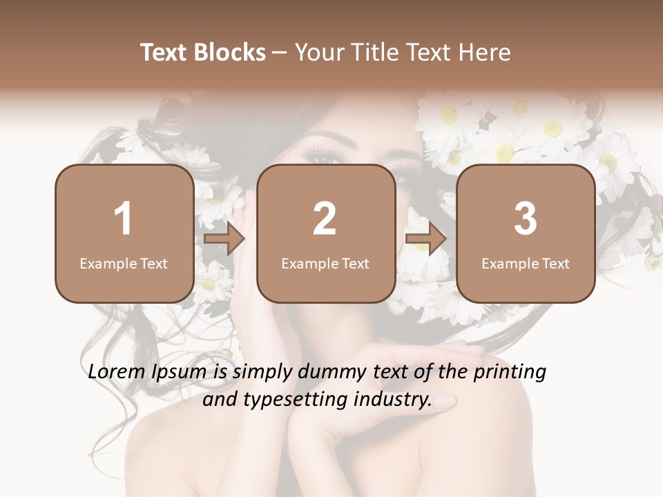 Chamomile Glamour Brown Hair PowerPoint Template