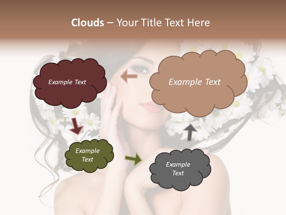 Chamomile Glamour Brown Hair PowerPoint Template