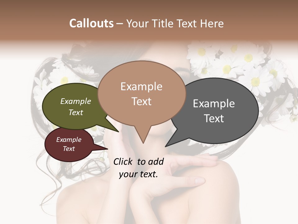 Chamomile Glamour Brown Hair PowerPoint Template