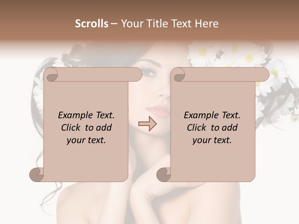 Chamomile Glamour Brown Hair PowerPoint Template