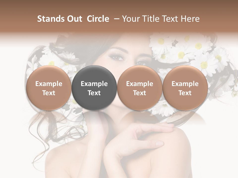 Chamomile Glamour Brown Hair PowerPoint Template