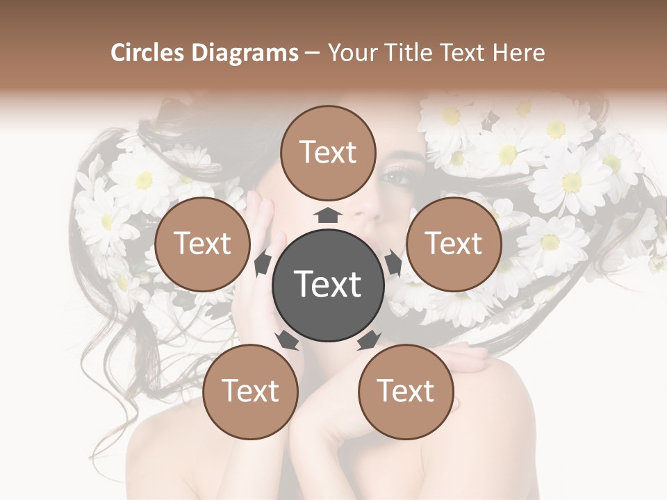 Chamomile Glamour Brown Hair PowerPoint Template