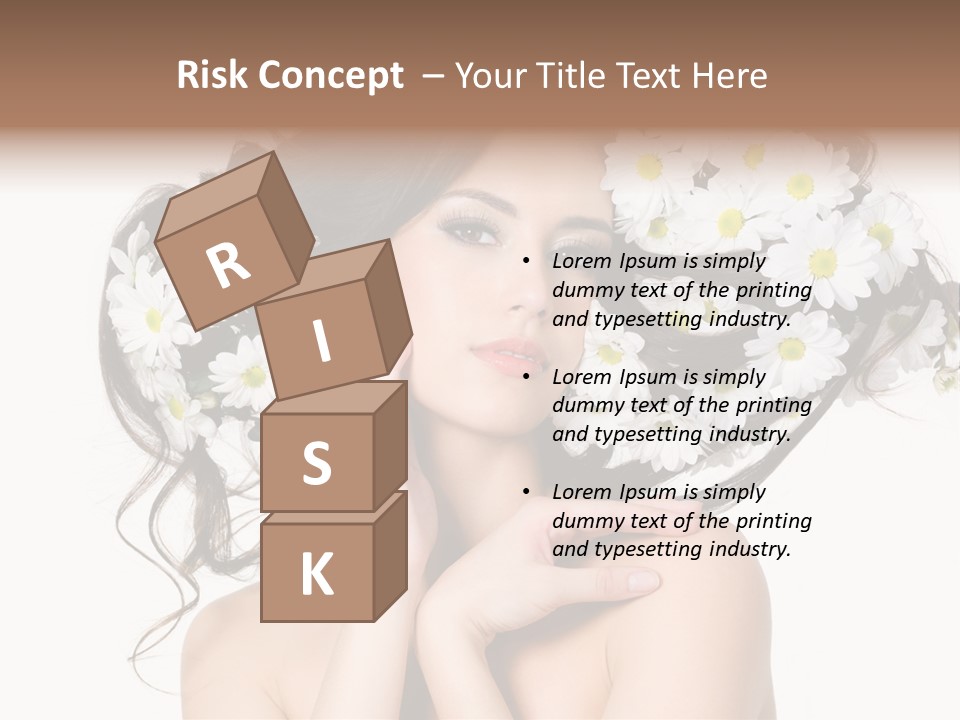 Chamomile Glamour Brown Hair PowerPoint Template