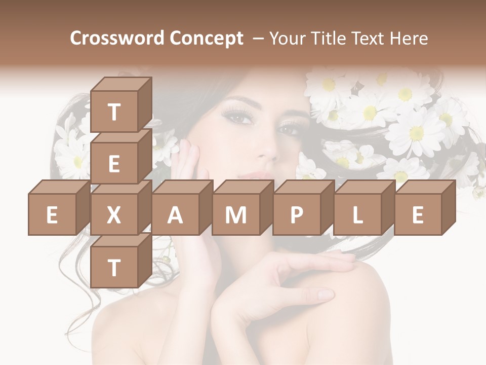 Chamomile Glamour Brown Hair PowerPoint Template