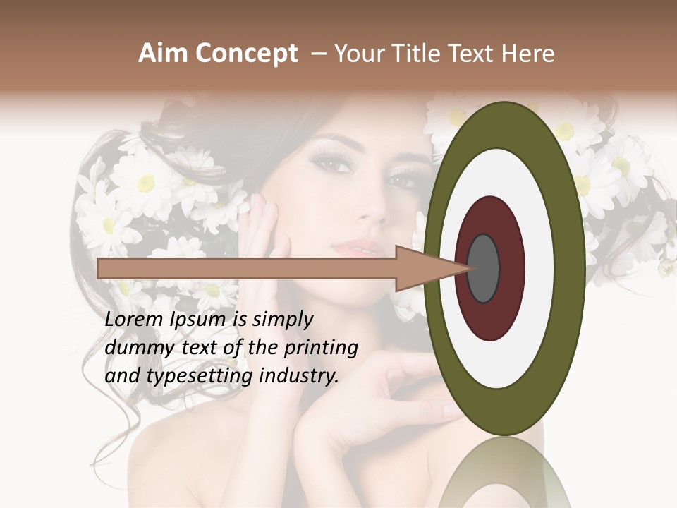 Chamomile Glamour Brown Hair PowerPoint Template