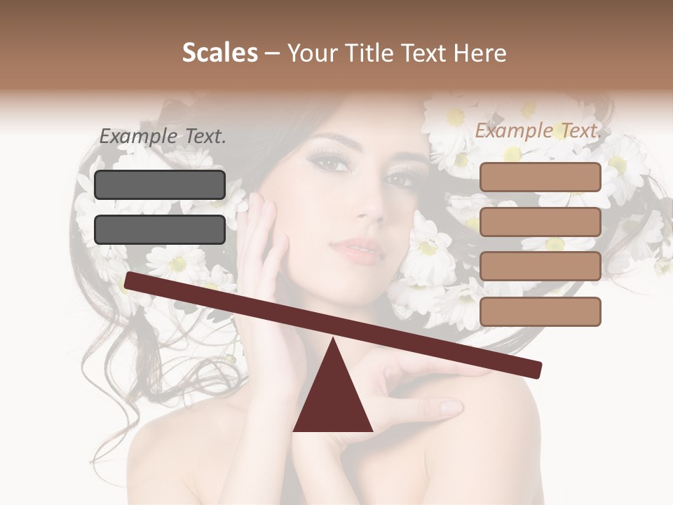Chamomile Glamour Brown Hair PowerPoint Template