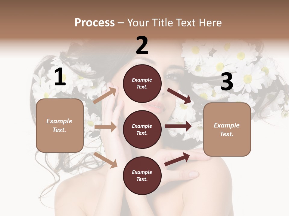 Chamomile Glamour Brown Hair PowerPoint Template