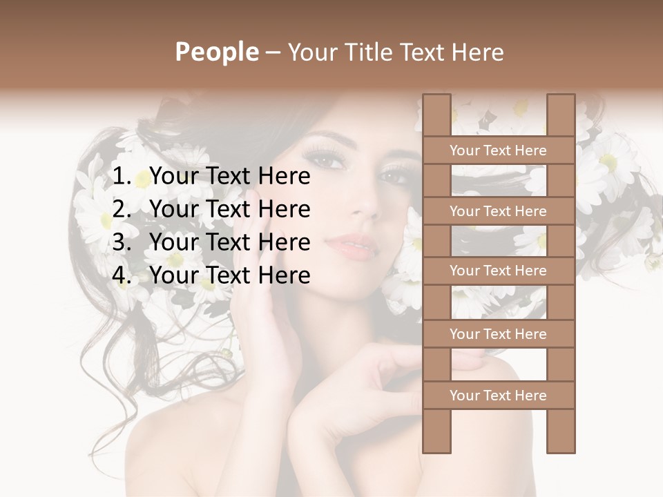 Chamomile Glamour Brown Hair PowerPoint Template