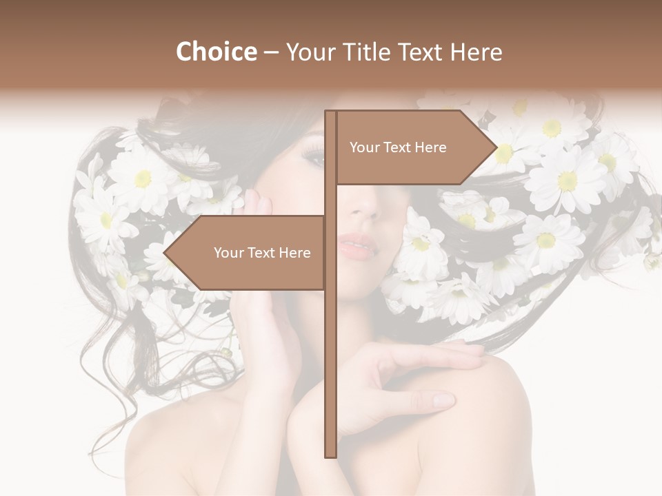 Chamomile Glamour Brown Hair PowerPoint Template