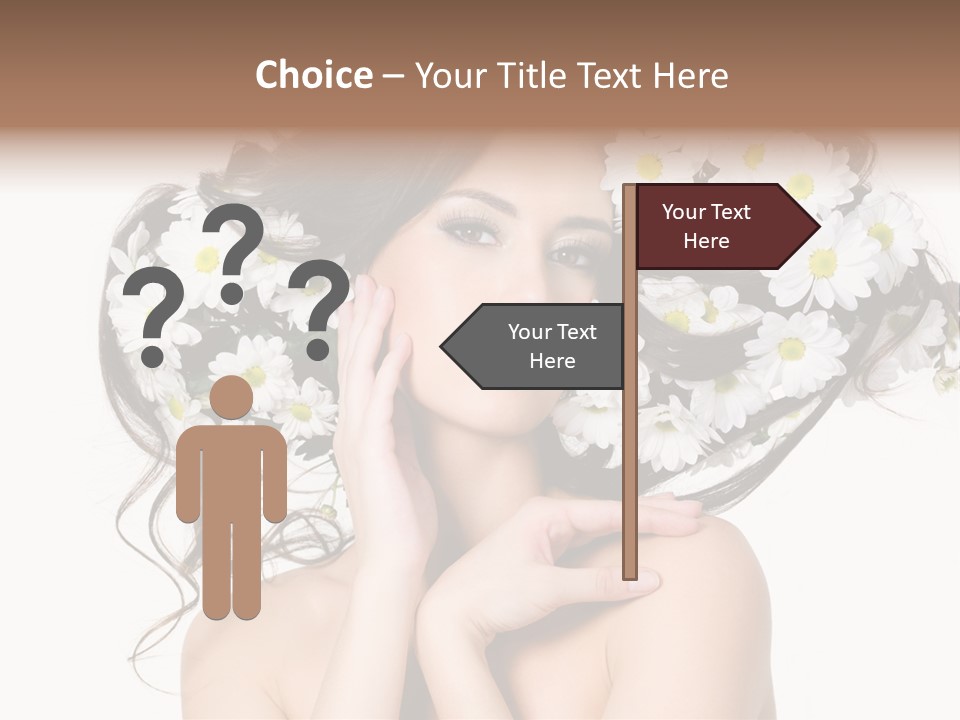 Chamomile Glamour Brown Hair PowerPoint Template