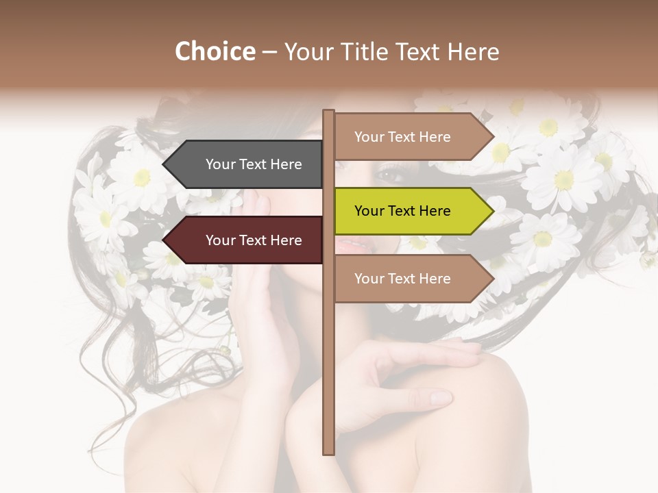 Chamomile Glamour Brown Hair PowerPoint Template