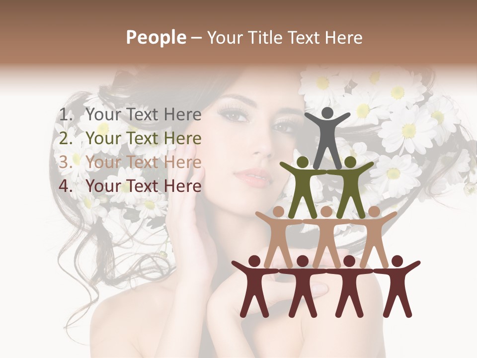 Chamomile Glamour Brown Hair PowerPoint Template