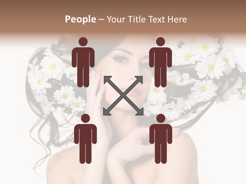 Chamomile Glamour Brown Hair PowerPoint Template