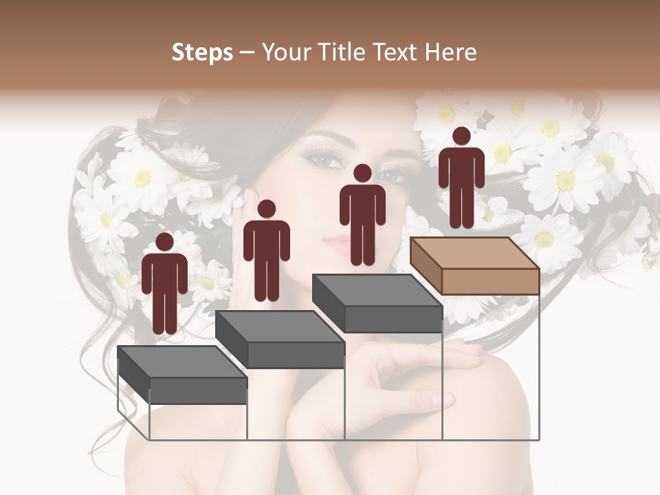 Chamomile Glamour Brown Hair PowerPoint Template