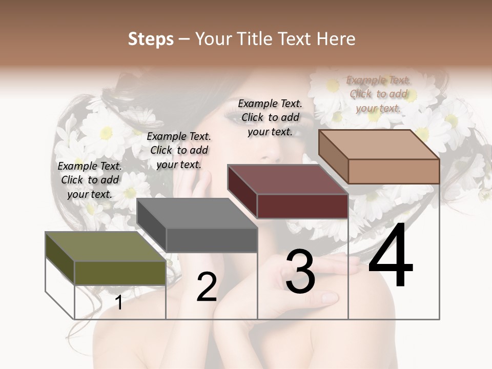 Chamomile Glamour Brown Hair PowerPoint Template