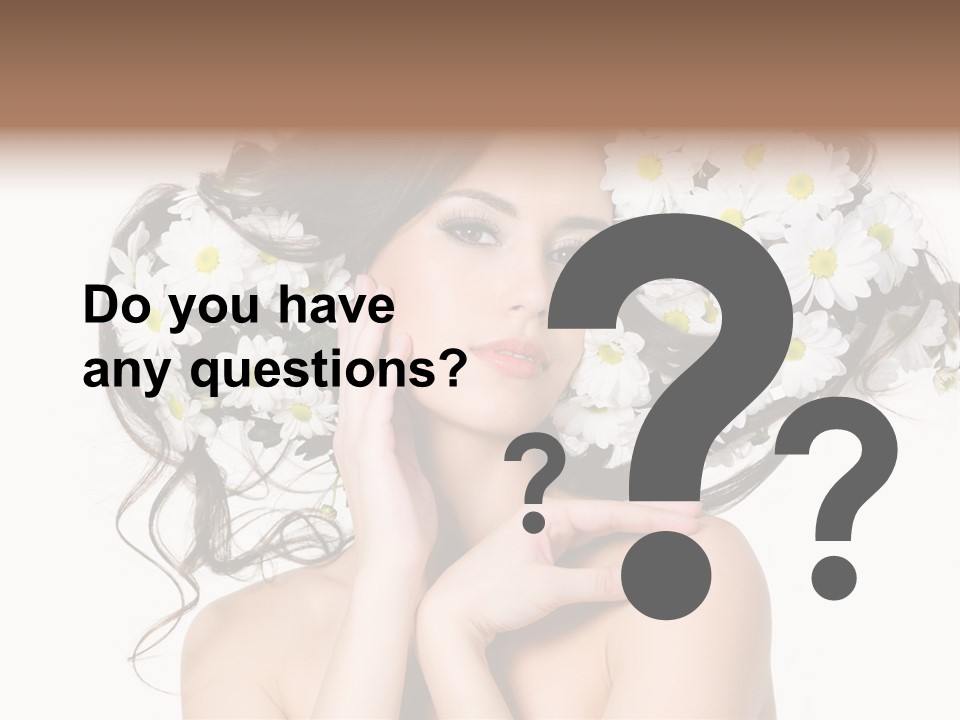 Chamomile Glamour Brown Hair PowerPoint Template