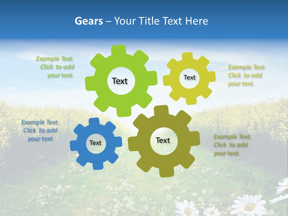 Wildflower Horizon Scene PowerPoint Template