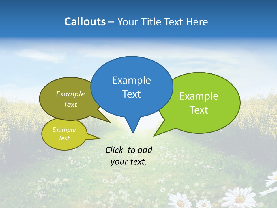 Wildflower Horizon Scene PowerPoint Template