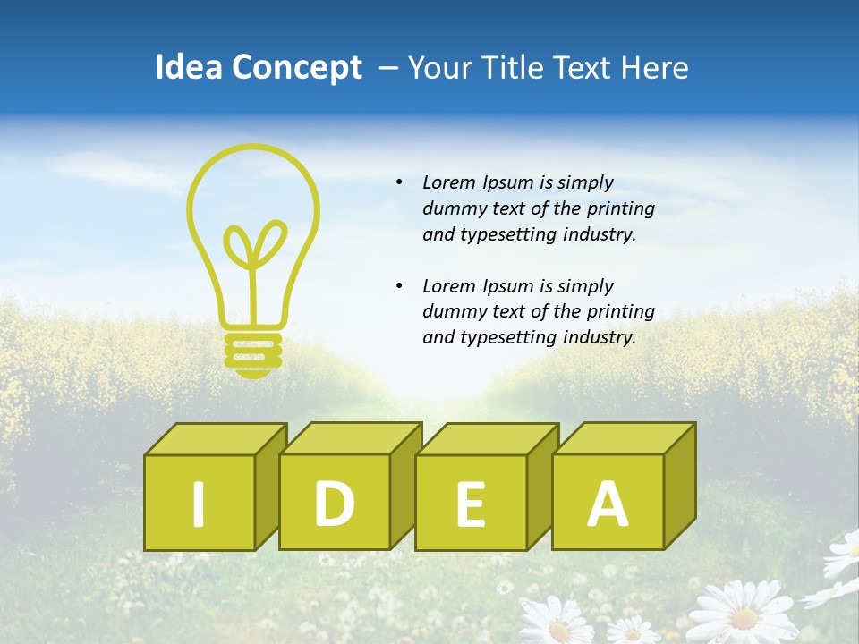 Wildflower Horizon Scene PowerPoint Template