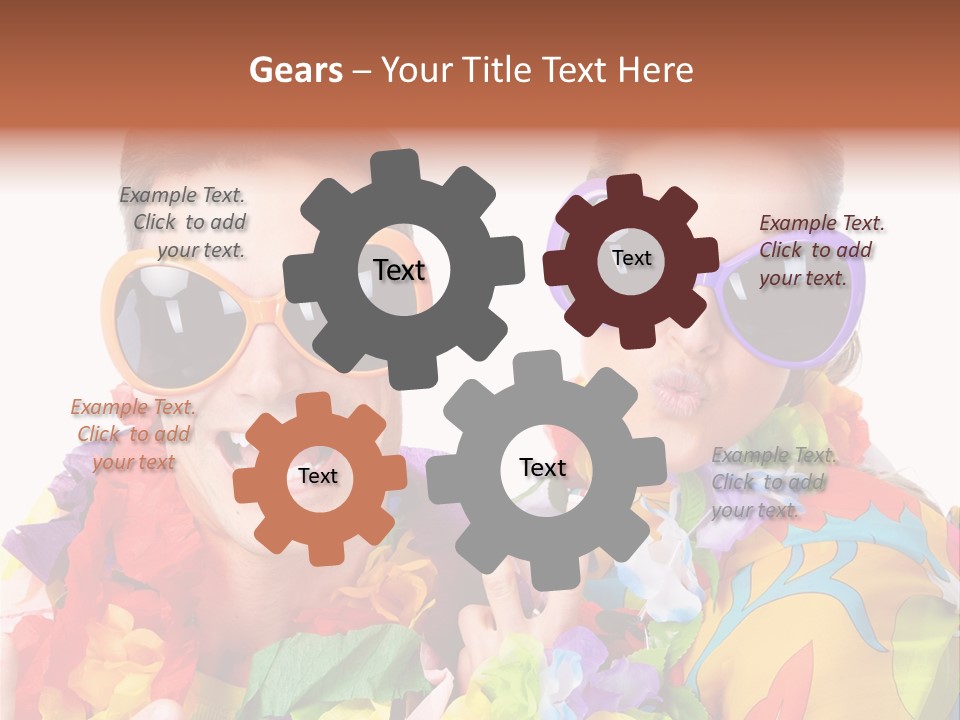 Group Round Girl PowerPoint Template