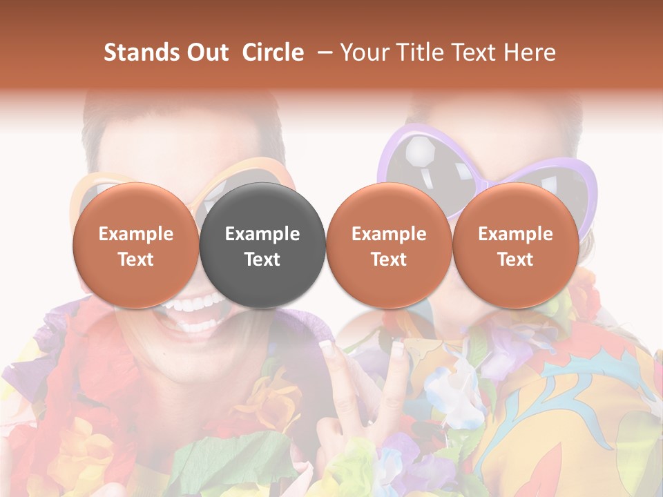 Group Round Girl PowerPoint Template
