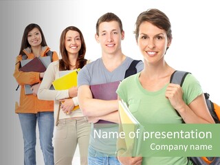 University School Man PowerPoint Template