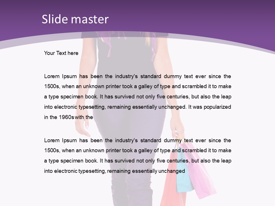 Holding Purchases Person PowerPoint Template