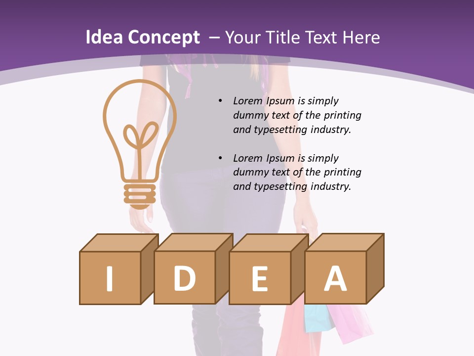 Holding Purchases Person PowerPoint Template