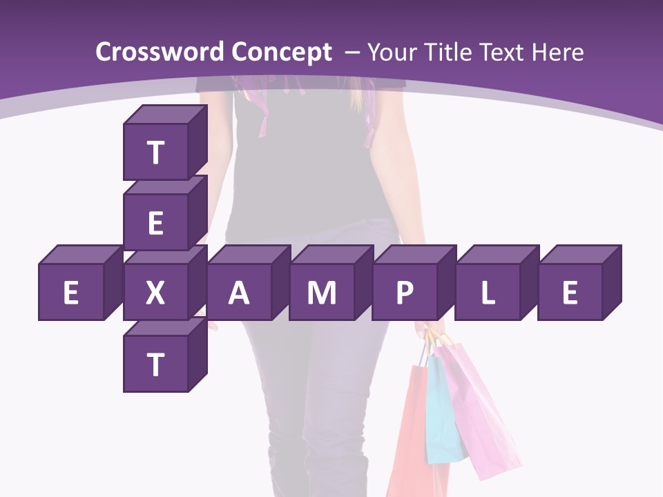 Holding Purchases Person PowerPoint Template